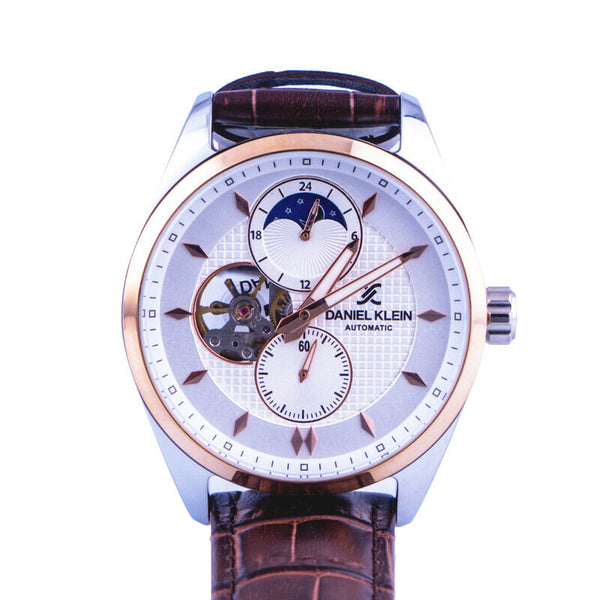 Daniel Klein Skeleton Men's Chronograph Watch DK.1.13440-4 Brown Leather Strap Men Watch | Watch for Men