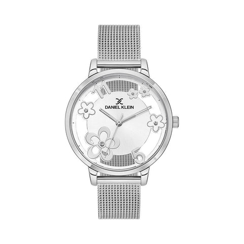 Daniel Klein Premium Women's Analog Watch DK.1.13456-1 with Silver Mesh Strap | Watch for Women