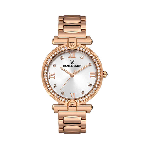 Daniel Klein Premium Women's Analog Watch DK.1.13462-5 with Rose Gold Stainless Steel Strap | Watch for Women