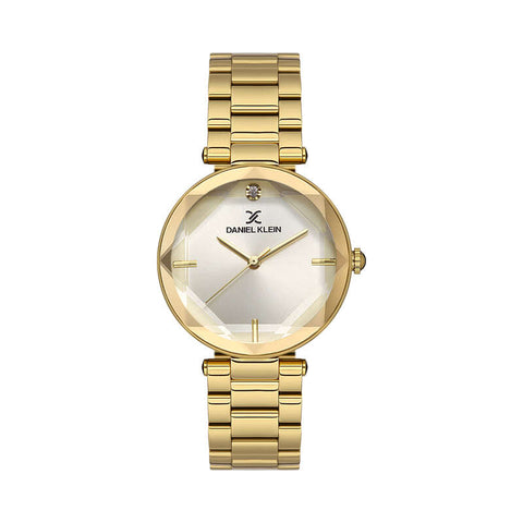 Daniel Klein Premium Women's Analog Watch DK.1.13465-2 with Gold Stainless Steel Strap | Watch for Women