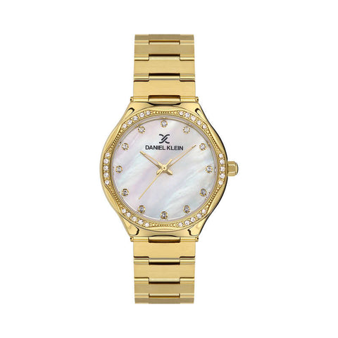 Daniel Klein Premium Women's Analog Watch DK.1.13479-3 with Gold Stainless Steel Strap | Watch for Women