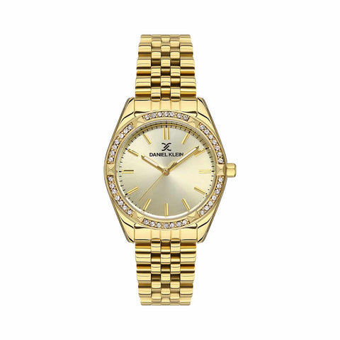 Daniel Klein Premium Women's Analog Watch DK.1.13488-2 with Gold Stainless Steel Strap | Watch for Women