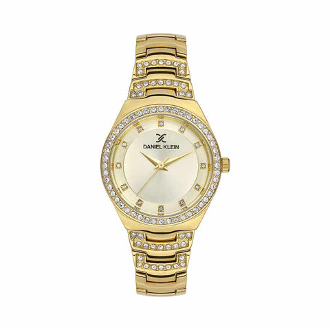 Daniel Klein Premium Women's Analog Watch DK.1.13499-5 with Gold Stainless Steel Strap | Watch for Women