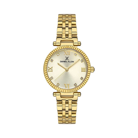 Daniel Klein Premium Women's Analog Watch DK.1.13507-3 with Gold Stainless Steel Strap | Watch for Women