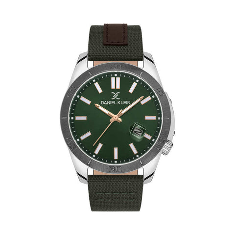 Daniel Klein Premium Men's Analog Watch DK.1.13515-3 Green with Leather Strap | Watch for Men
