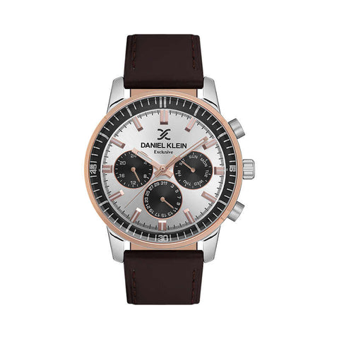 Daniel Klein Exclusive Men's Chronograph Watch DK.1.13528-3 Brown with Leather Strap | Watch for Men