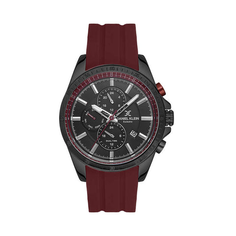 Daniel Klein Exclusive Men's Chronograph Watch DK.1.13533-5 Red with Silicone Strap | Watch for Men