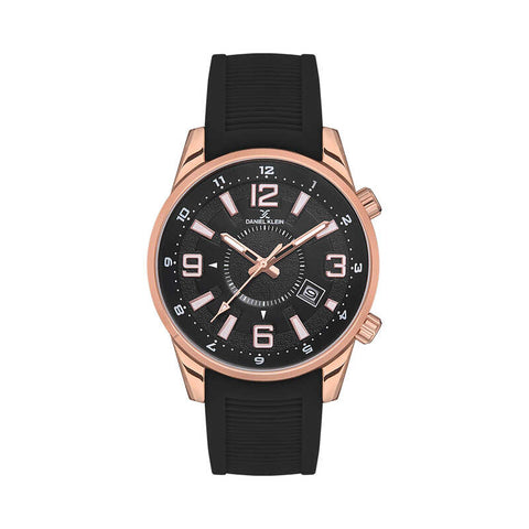Daniel Klein Premium Men's Analog Watch DK.1.13541-3 Black with Silicone Strap | Watch for Men