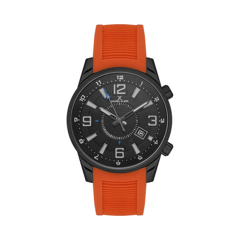 Daniel Klein Premium Men's Analog Watch DK.1.13541-6 Orange with Silicone Strap | Watch for Men