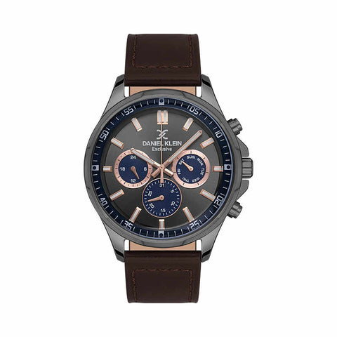 Daniel Klein Exclusive Men's Chronograph Watch DK.1.13544-5 Brown with Leather Strap | Watch for Men