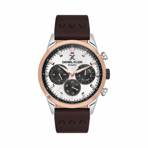 Daniel Klein Exclusive Men's Chronograph Watch DK.1.13546-3 Brown with Leather Strap | Watch for Men