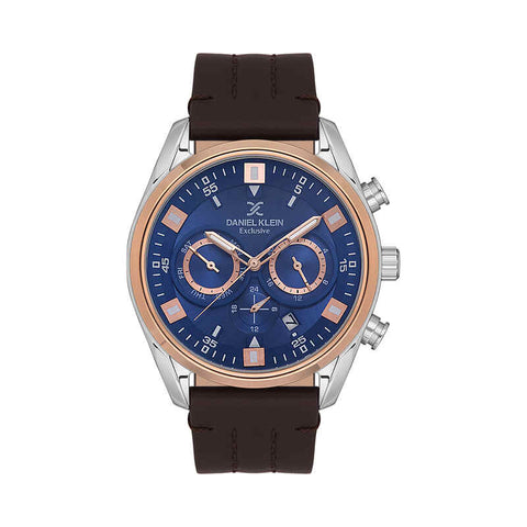 Daniel Klein Exclusive Men's Chronograph Watch DK.1.13547-4 Brown with Leather Strap | Watch for Men