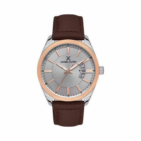 Daniel Klein Premium Men's Analog Watch DK.1.13555-3 Brown with Leather Strap | Watch for Men