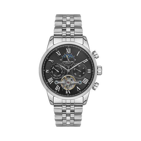 Daniel Klein Automatic Skeleton Men's Chronograph Watch DK.1.13564-2 Silver with Stainless Steel Strap | Watch for Men