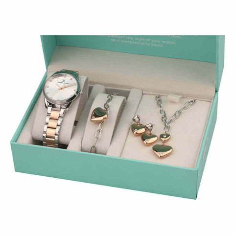 Daniel Klein Watch Match Gift Set's Analog Watch DK.1.13570-4 with Silver Stainless Steel Strap | Watch for Women