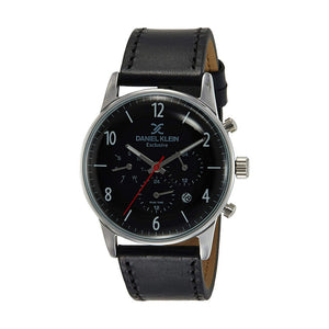 Daniel Klein Exclusive Men's Chronograph Watch DK11832-2 Black Genuine Leather Strap Watch | Watch for Men
