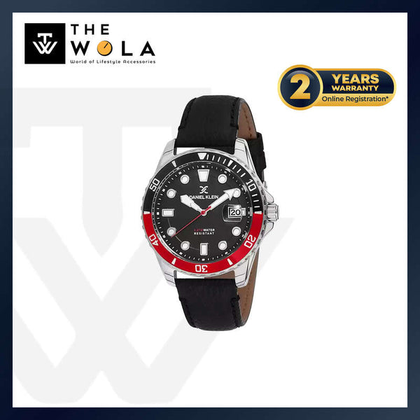 Daniel Klein Premium Men's Analog Watch DK12121-2 Black Genuine Leather Strap Watch | Watch for Men