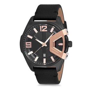 Daniel Klein Premium Men's Analog Watch DK12234-3 Black Genuine Leather Strap Watch | Watch for Men