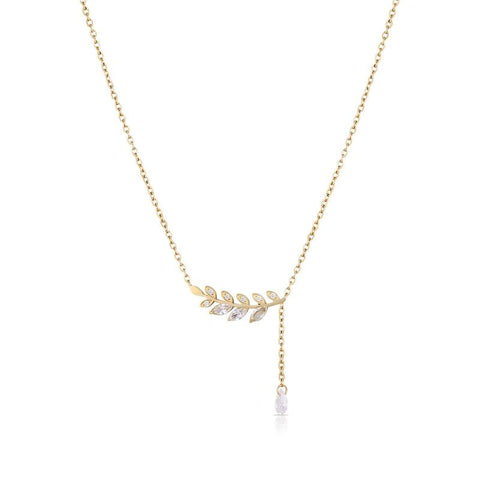 Daniel Klein Women's Necklace DKJ.2.4021-3 Gold Sterling Silver Ladies Necklace with Diamonds | Necklace for Women / Women Accessories