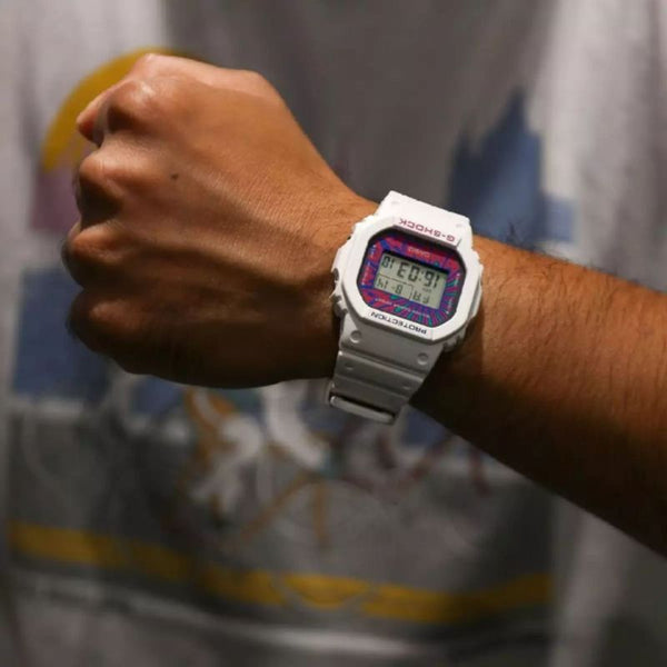 Casio G-Shock Men's Digital Watch DW-5600DN-7 White Resin Band Sports Watch