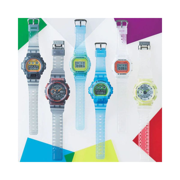 Casio G-Shock Men's Digital dw-5600ls-7dr White semi-transparent Resin Band Sports Watch