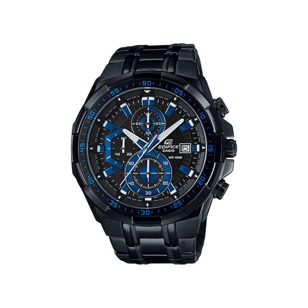Edifice Men's Chronograph Watch EFR-539BK-1A2V Black Stainless Steel Band Watch for mens