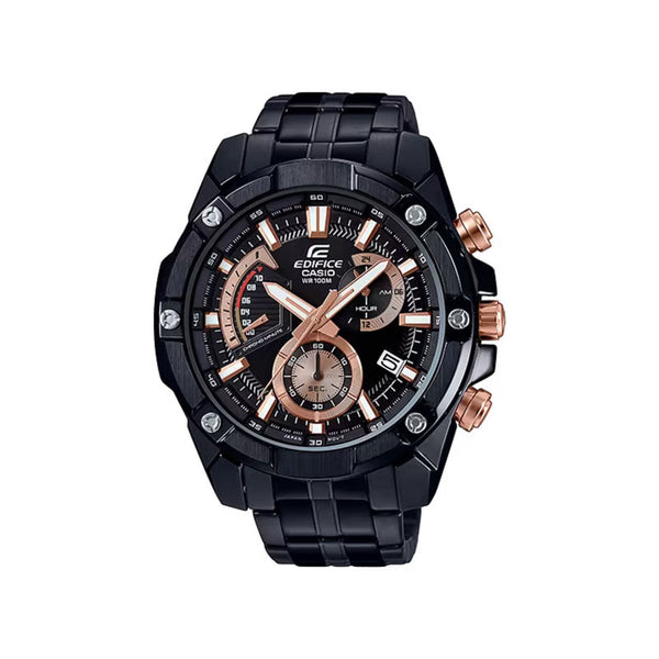 Edifice Men's Chronograph Watch EFR-559DC-1AV Black Stainless Steel Band Watch for mens