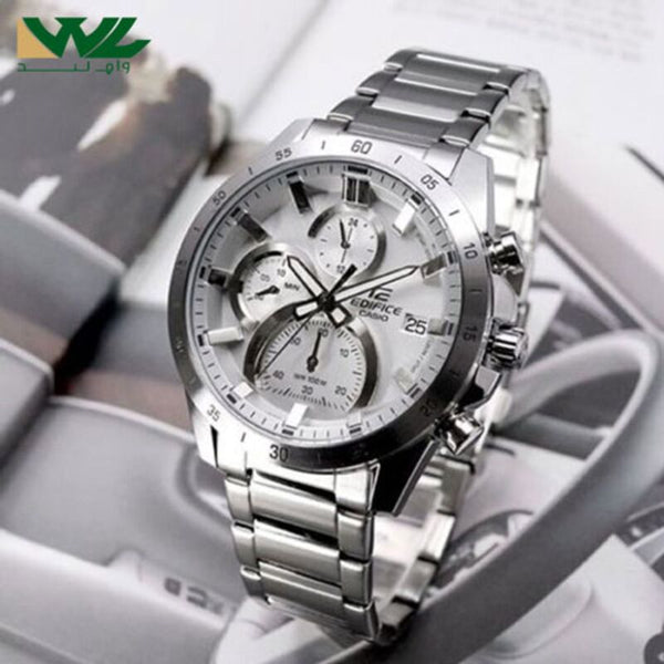 Edifice Men's Chronograph Watch EFR-571MD-8AV Silver Stainless Steel Band Watch for mens