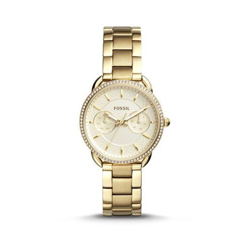 Fossil Women's Analog Watch Tailor Multifunction Gold-Tone Stainless Steel Watch ES4263