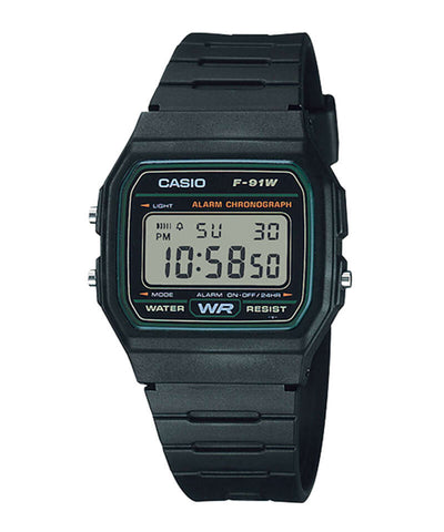 Casio Men's Digital Watch F-91W-3 Black Resin Band Watch for mens