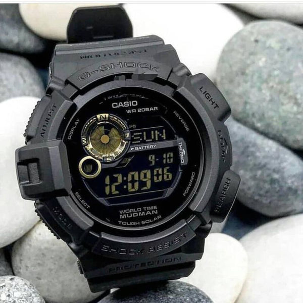 Casio G-Shock Master of G Men's Digital Watch G-9300GB-1 MUDMAN Black Resin Band Tough Solar Watch