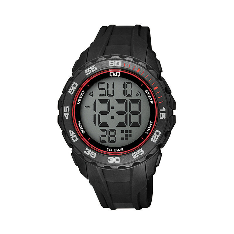 Q&Q Watch by Citizen G06A-003VY Men Digital Watch with Black Rubber Strap