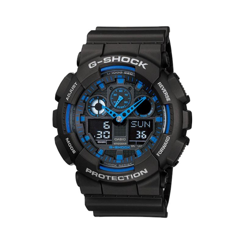 Casio G-Shock Men's Analog-Digital GA-100-1A2 Black Resin Band Sport Watch
