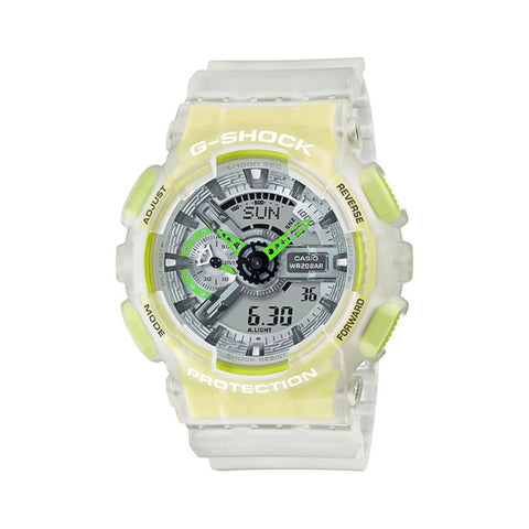 Casio G-Shock Men's Analog-Digital Watch GA-110LS-7A White Semi-Transparent Resin Band Sports Watch