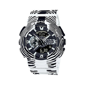 Casio G-Shock Men's Analog-Digital Watch GA-110WLP-7A Wildlife Promising Collaboration Limited Models Black and White Stripes Resin Band Sport Watch