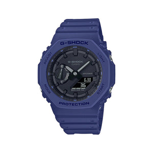 Casio G-Shock Men's Analog-Digital Watch GA-2100-2A Carbon Core Guard Navy Blue Resin Band Sport Watch