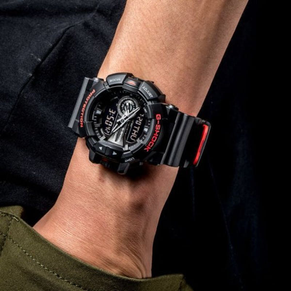 Casio G-Shock Men's Analog Digital GA-400HR-1A Black & Red Resin Band Sport Watch