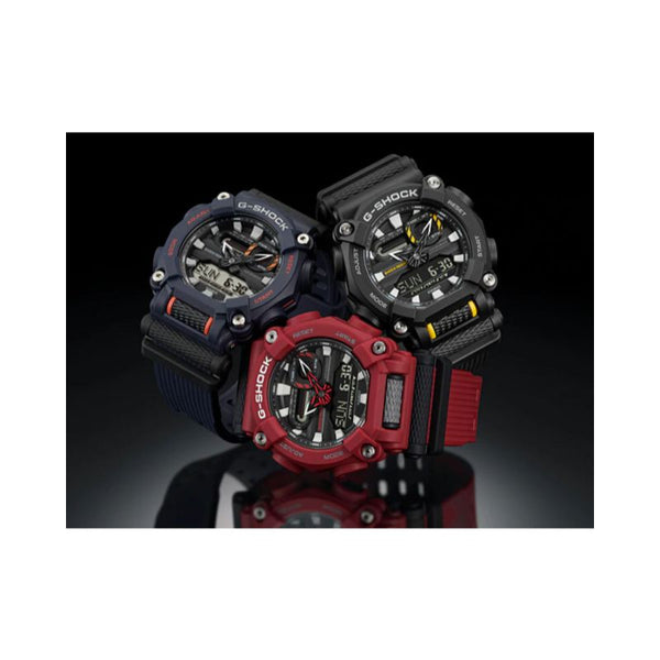 Casio G-Shock Men's Analog-Digital Watch GA-900-4A Heavy-Duty Red Dial with Black Resin Band Sports Watch