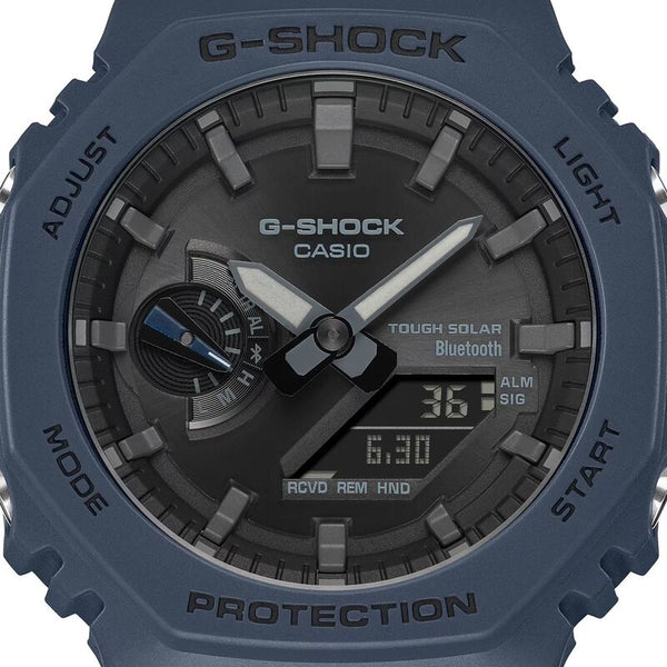 Casio G-Shock Men's Analog-Digital Watch GA-B2100-2A Bluetooth and solar power Blue Resin Band Men Sports Watch