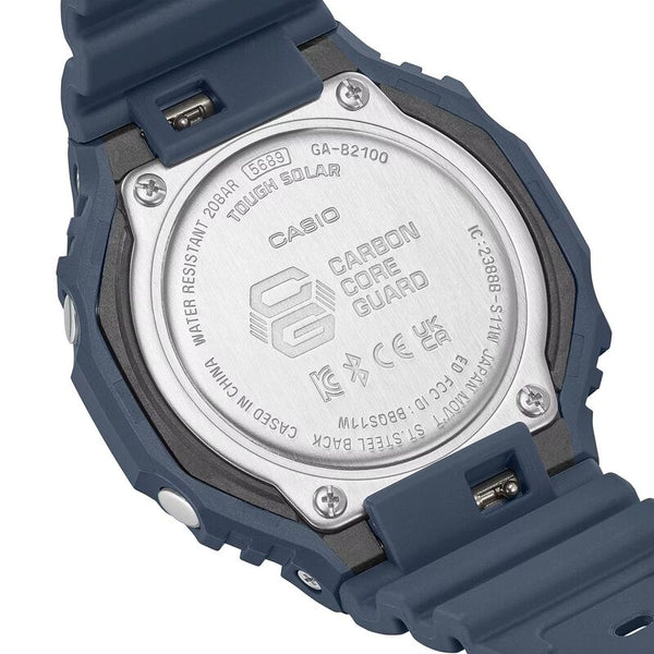 Casio G-Shock Men's Analog-Digital Watch GA-B2100-2A Bluetooth and solar power Blue Resin Band Men Sports Watch