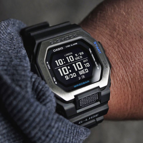 Casio G-Shock Men's Digital Watch GBX-100-1 Step Tracker Bluetooth Black Resin Sport Watch