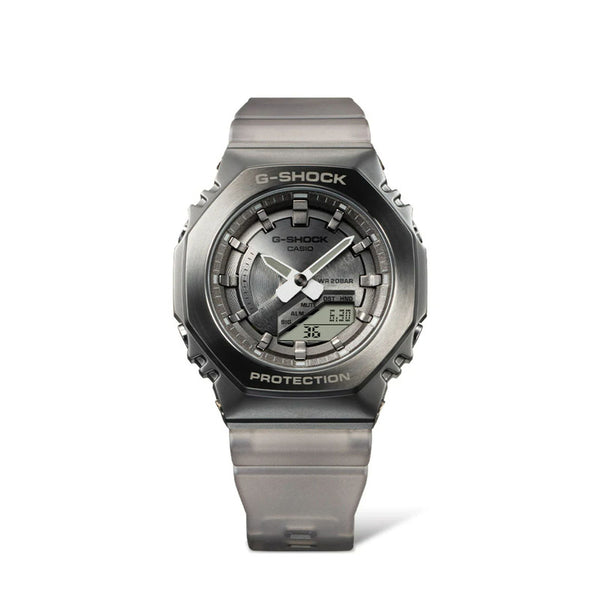 Casio G-Shock Women's Analog-Digital Watch GM-S2100MF-1A Midnight Fog Stainless Steel Case Black Resin Band Ladies Sport Watch