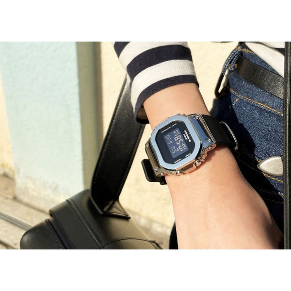 Casio G-Shock Women's Digital Watch GM-S5600-1 Metal-Covered Bezel Black Resin Band Sports Watch