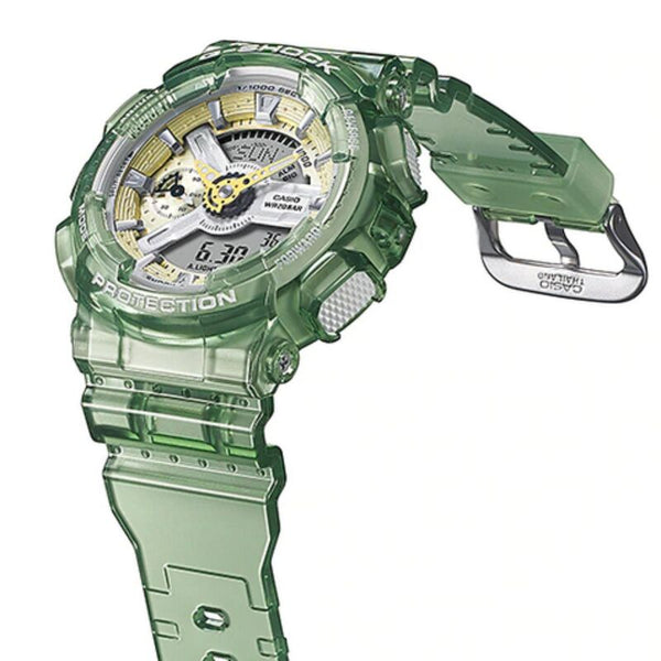 Casio G-Shock Women's Analog-Digital Watch GMA-S110GS-3A Green Skeleton Resin Band Ladies Sport Watch