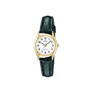 Casio Women's Analog LTP-1094Q-7B1 Black Genuine Leather Watch