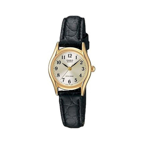 Casio Women's Analog Watch LTP-1094Q-7B2 Black Genuine Leather Watch