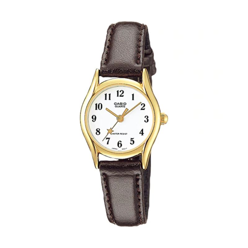 Casio Women's Analog Watch LTP-1094Q-7B4 Brown Genuine Leather Watch
