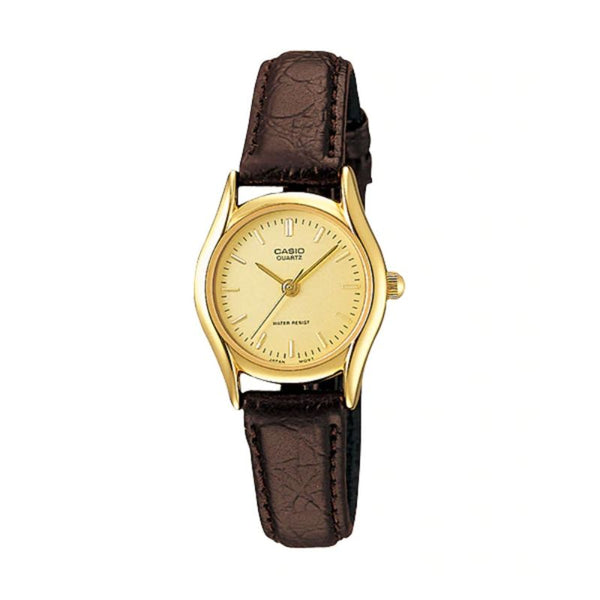 Casio Women's Analog LTP-1094Q-9ARDF Brown Genuine Leather Watch