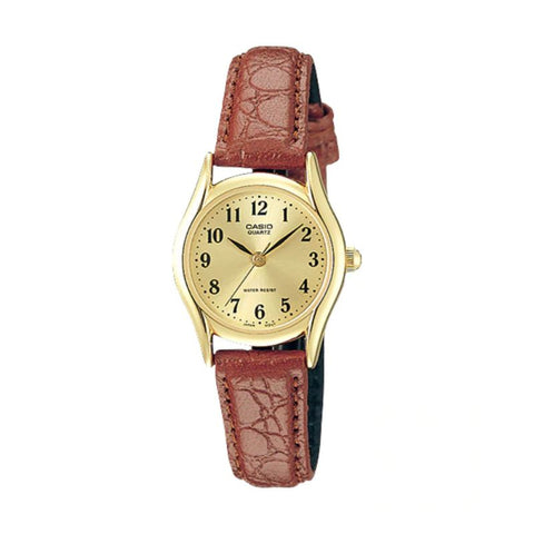 Casio Women's Analog Watch LTP-1094Q-9B Brown Genuine Leather Watch
