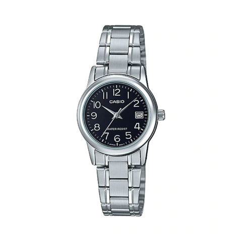 Casio Women's Analog Watch LTP-V002D-1B Silver Stainless Steel Watch